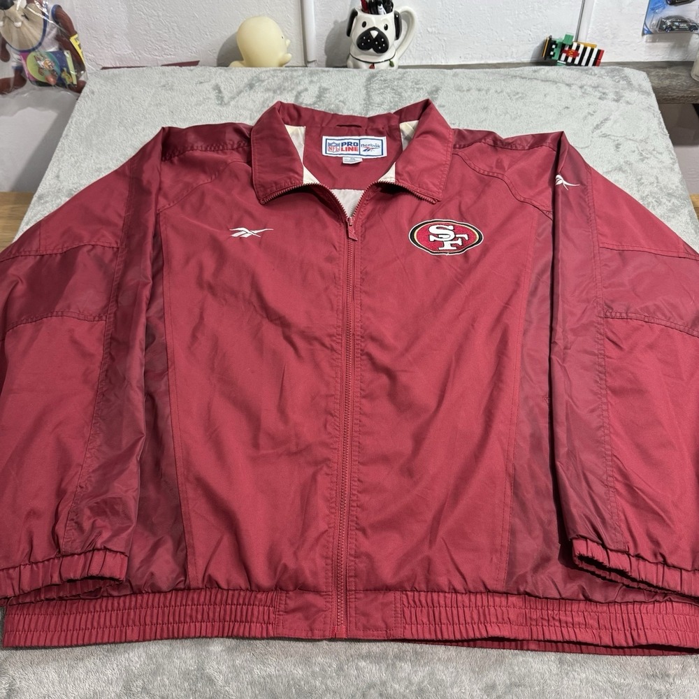 VTG Reebok Pro Line Men's San Francisco 49ers Full Zip Jacket Size XXL NFL Sport
